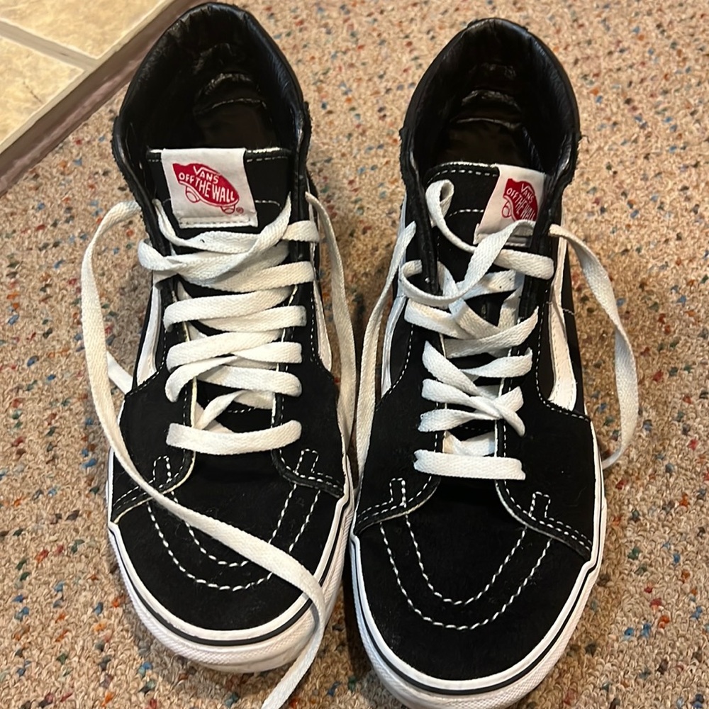 VANS black & white high top sneakers